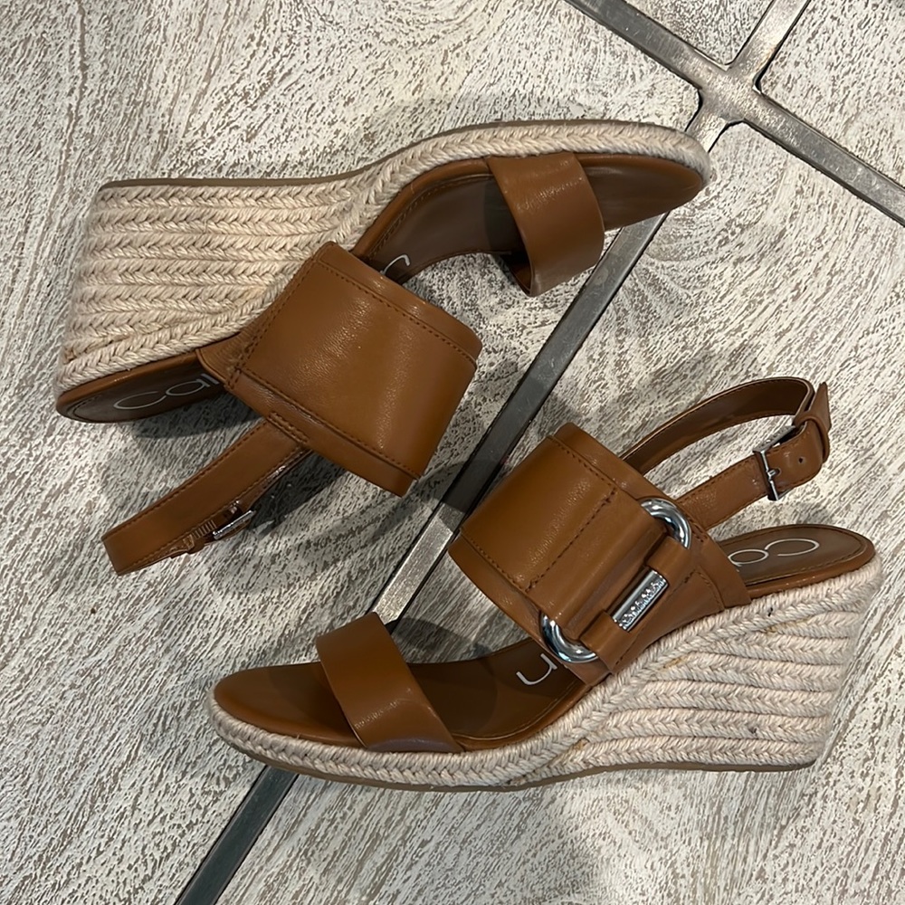 Calvin Klein Wedge Sandal Heel Breanne Women’s Size 7.5
